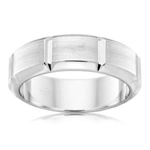 Sterling Silver Gents Segmented Wedder - 8mm - Size U