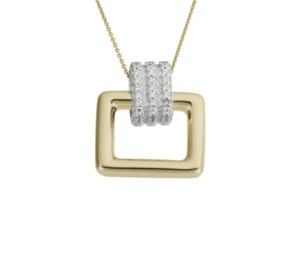 Diamond Pendants: Diamond Pendant in Yellow & White Gold