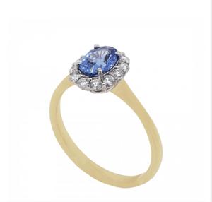 Oval Halo Ceyon Sapphire