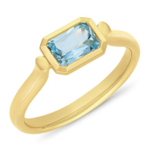 Coloured Stone Collection1: 9ct Yellow Gold Blue Topaz Ring
