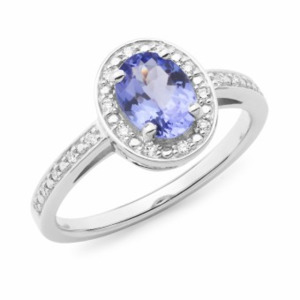 Coloured Stone Collection1: Oval Tanzanite with diamonds