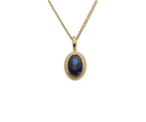 Coloured Stone Collection1: Sapphire Pendant in 9ct Yellow Gold