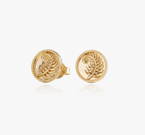 Evolve: Fern Coin Studs (Strength) - Gold