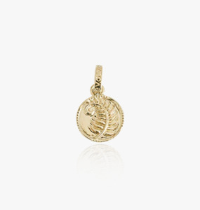 Evolve: Fern Coin Pendant Charm (Strength) - Gold