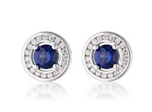Georgini: Sapphire Halo Earrings - SS - CZ
