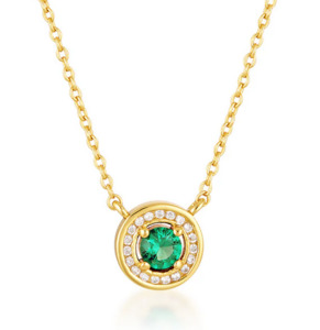 Georgini: Milestone Emerald Nano Pendant - GP - CZ