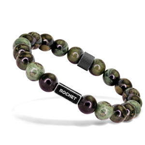 Rochet: Zen - 8mm Green Jasper Beads on Elastic