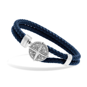 Rochet: Cape Horn - Navy braided leather straps. 21cm. One size