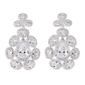 BIANC - Sterling silver & Cubic Zirconia 'Pluto' Drop Earrings