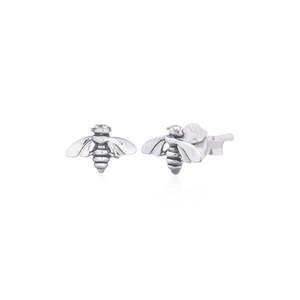 Sterling Silver Small Bee Stud Earrings