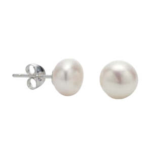 New Collection: Sterling Silver & White Freshwater 10-12mm Baroque Pearl Stud Earrings