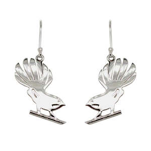 New Collection: Sterling Silver Piwakawaka Drop Earrings