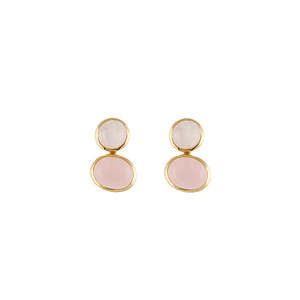 BIANC - Sterling Silver Yellow Gold Plated Moonstone & Pink Rose Quartz 'Mo&hellip;