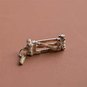 Charms: CHARM OF FARMING - STERLING SILVER 3-BAR GATE CHARM