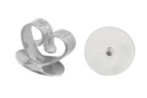 Products: 9ct White Gold Heart Shape Earring Scrolls - Pair