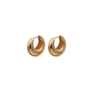 Products: Sterling Silver Yellow Gold Plated Cresent Huggie Earring