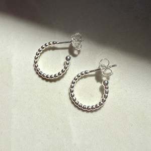 Sterling Silver Bubble Stud Hoop Earrings