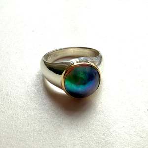Sterling & 18ct Yellow Gold Abalone Pearl Ring