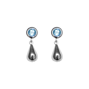 BOH RUNGA - Sterling Silver Drop in the Ocean Topaz Stud Earrings