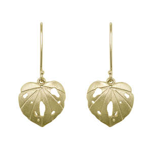 New Collection: 9ct Yellow Gold Kawakawa Leaf Drop Earrings