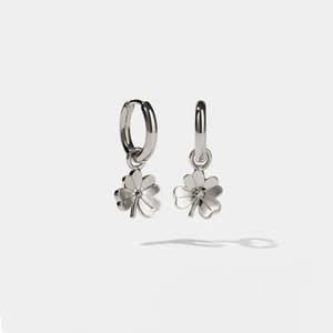 Earrings: Meadowlark - Sterling Silver Lucky Clover Charm Earrings