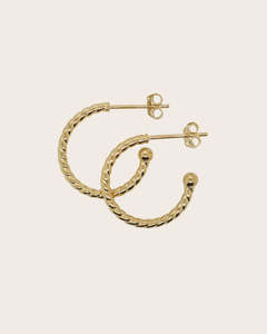9ct Yellow Gold Small Twisted Hoop Earrings