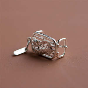 Charms: CHARM OF FARMING - STERLING SILVER WOOL TABLE CHARM