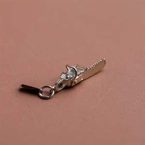 CHARM OF FARMING - STERLING SILVER CHAINSAW CHARM