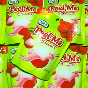 Gummy Lollies: Lychee Peel Me Gummies 65g
