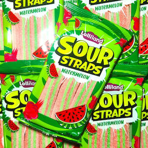 Sour Lollies: Sour Straps Watermelon 160g