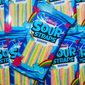 Sour Lollies: Sour Straps Rainbow 160g