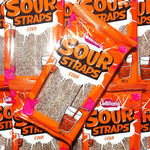 Sour Lollies: Sour Straps Cola 160g