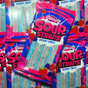 Sour Lollies: Sour Straps Berry Twist 160g