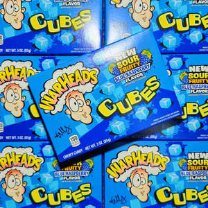 Sale: BBD: 12.2025 - Warheads Blue Raspberry Cubes Theater Box 85g