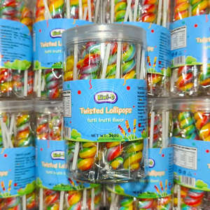 Lollies: Mini Twist Lollipops 240g (20pcs)