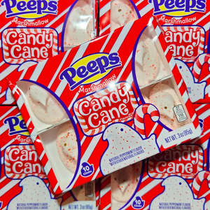 Lolly Boxes: Peeps Candy Cane Marshmallow Chicks 85g