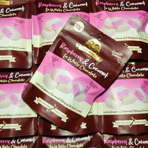 Chocolates: Raspberry & Coconut in White Chocolate 130g