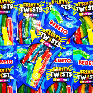 Halal Lollies: Bebeto Fruity Twists Fruit Mix 180g