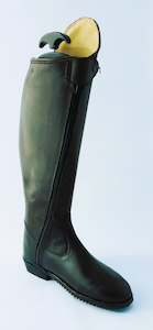 Long Riding Boots: Black Dressage boot with front zip