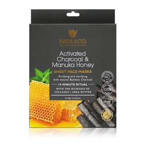 Face Masks: Activated Charcoal and Manuka Honey Sheet Face Masks 5pack