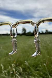 Sand In My Boots Huggie Earrings - Sterling Silver Rhodium Plated