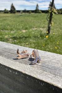 Bless Your Heart Cowboy Boot Studs - Sterling Silver 14K Rose Gold Plated