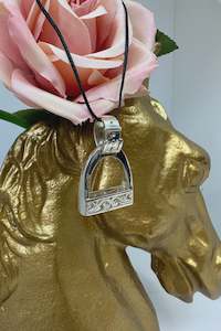 KEEPSAKE STERLING SILVER STIRRUP PENDENT - MEDIUM - WIDE CUTOUT DESIGN