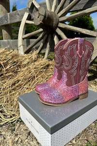 Western Boots: Outlaw Outfitters Glitter Gabby Western Boot Pink