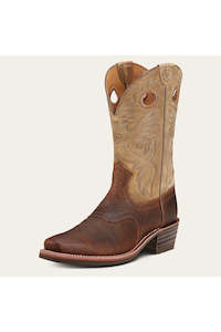 Western Boots: Ariat Heritage Roughstock Mens Western Boots Earth/Bomber