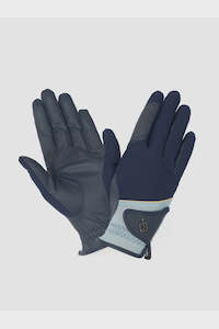 Gloves: LeMieux Pro Mesh Glove Navy/Aqua