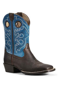 Ariat Children's Crossfire Western Boots Toffee Bean/Loyal Blue