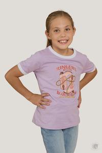 Ringers Western Boots and Bling Kids T-Shirt Lavender