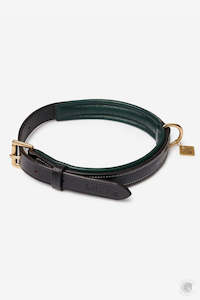 LeMieux Dog Collar Windsor Hunter Green/Brown