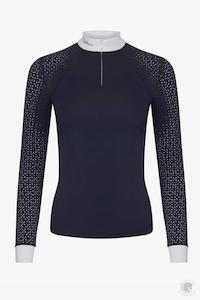 LeMieux Olivia Long Sleeve Show Shirt Navy